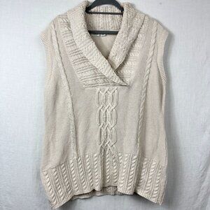 Cato Sleeveless Chunky Cable Knit Sweater Womens 20W Plus Size Shawl‎ Oversized